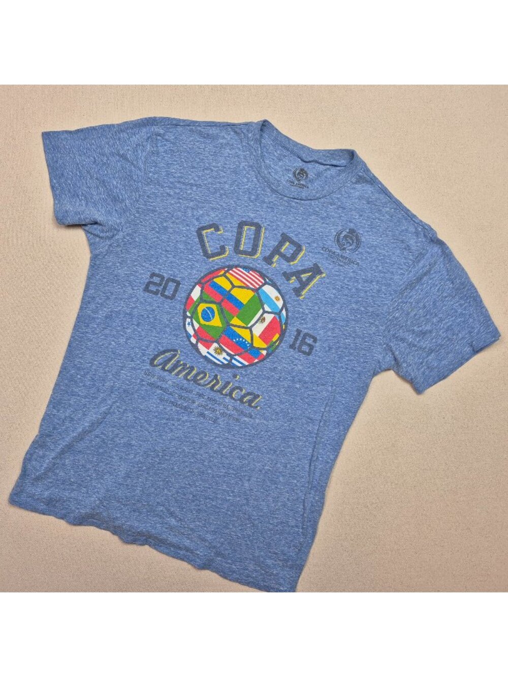FIFA Copa America Centenario 2016 Men's Blue Soccer Football T-Shirt Sz M